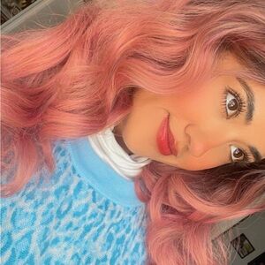 Dusty Rose pink Wig
